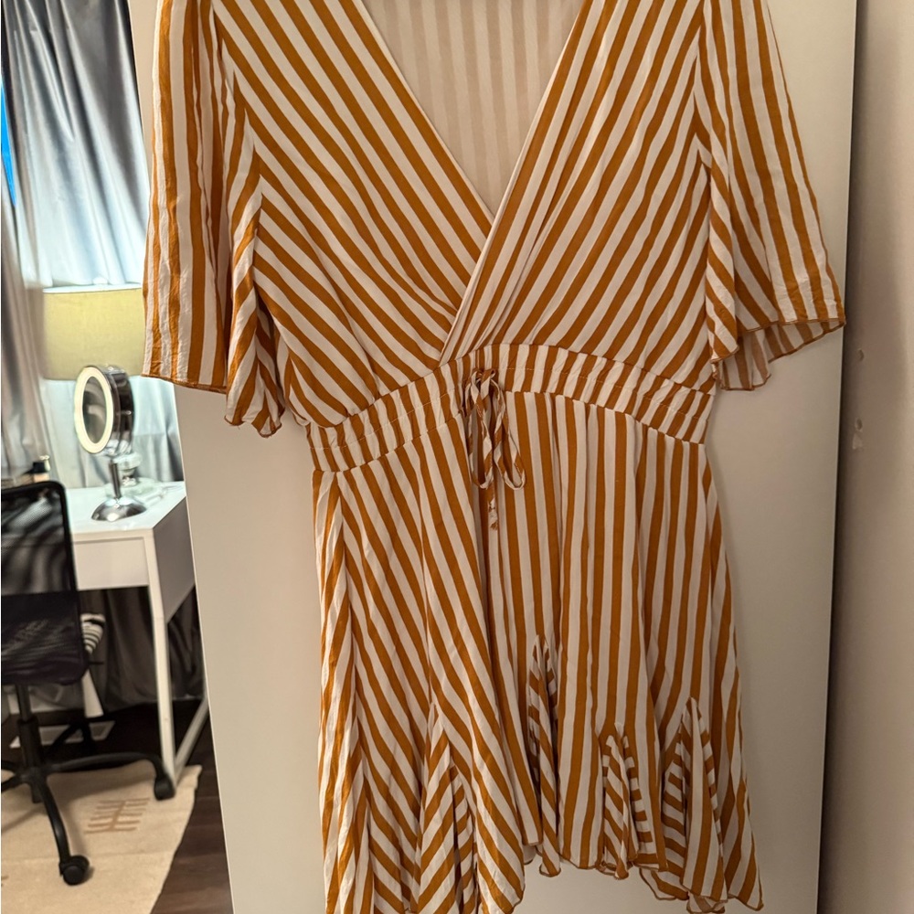 Striped V-Neck Dress